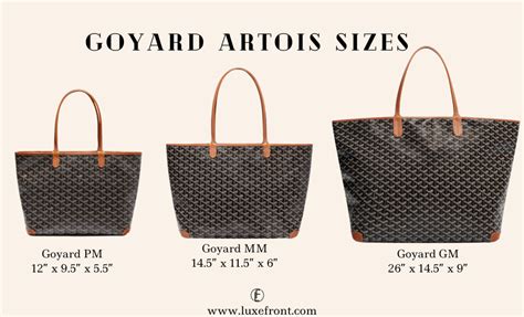 goyard artois gm vs mm|goyard artois mm price.